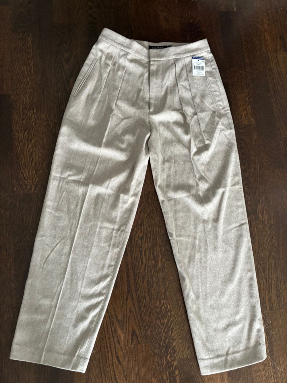 Ralph Lauren Women’s Pleated Dress Pants in Light Taupe